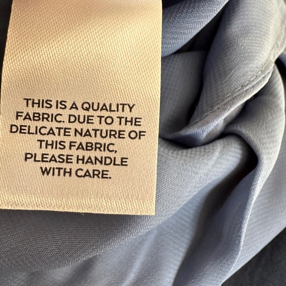 SOLD Lulus Constantine Slate Blue Satin Maxi Dress Gown Old Hollywood Medium - Picture 10 of 11